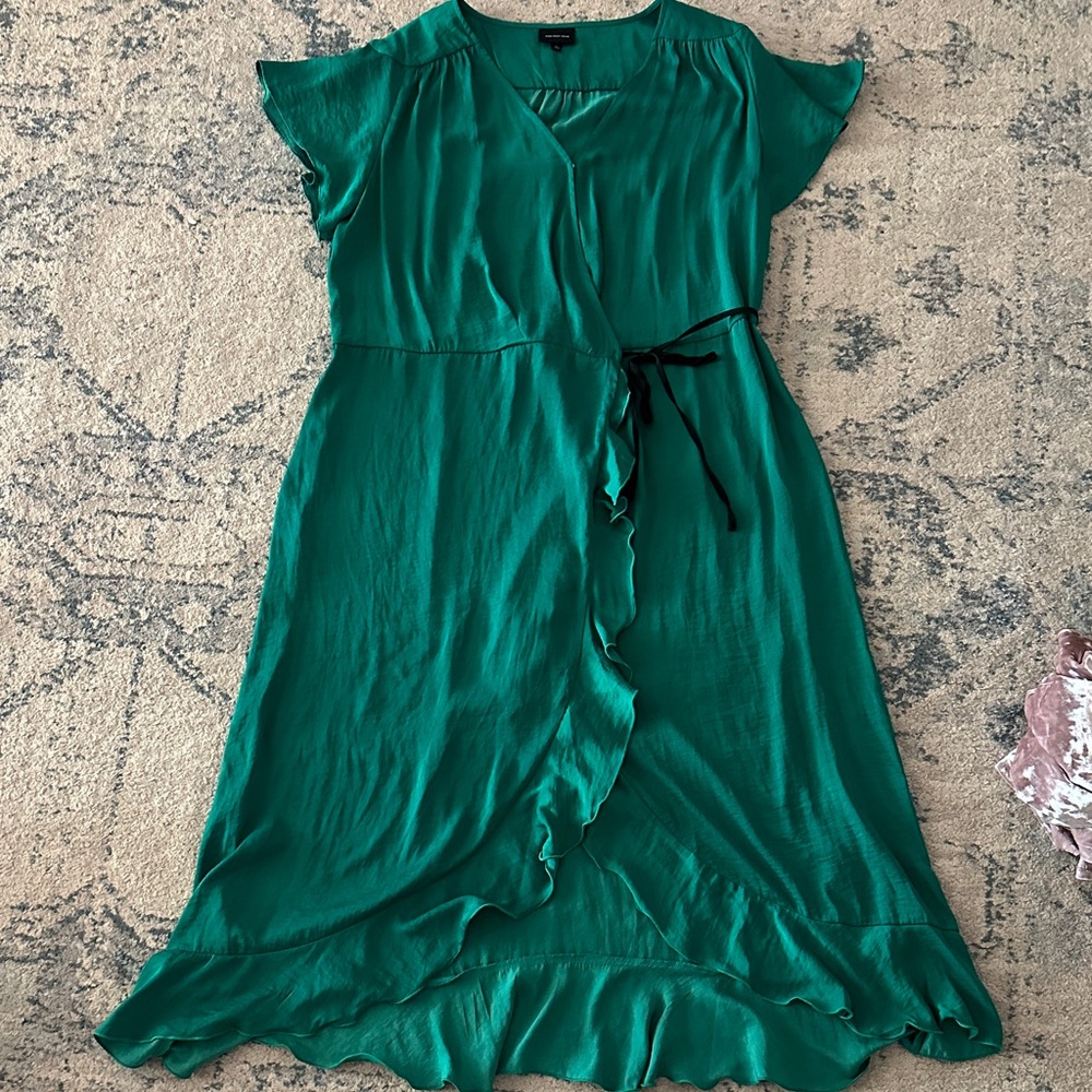 Who What Wear Green High Low Dress